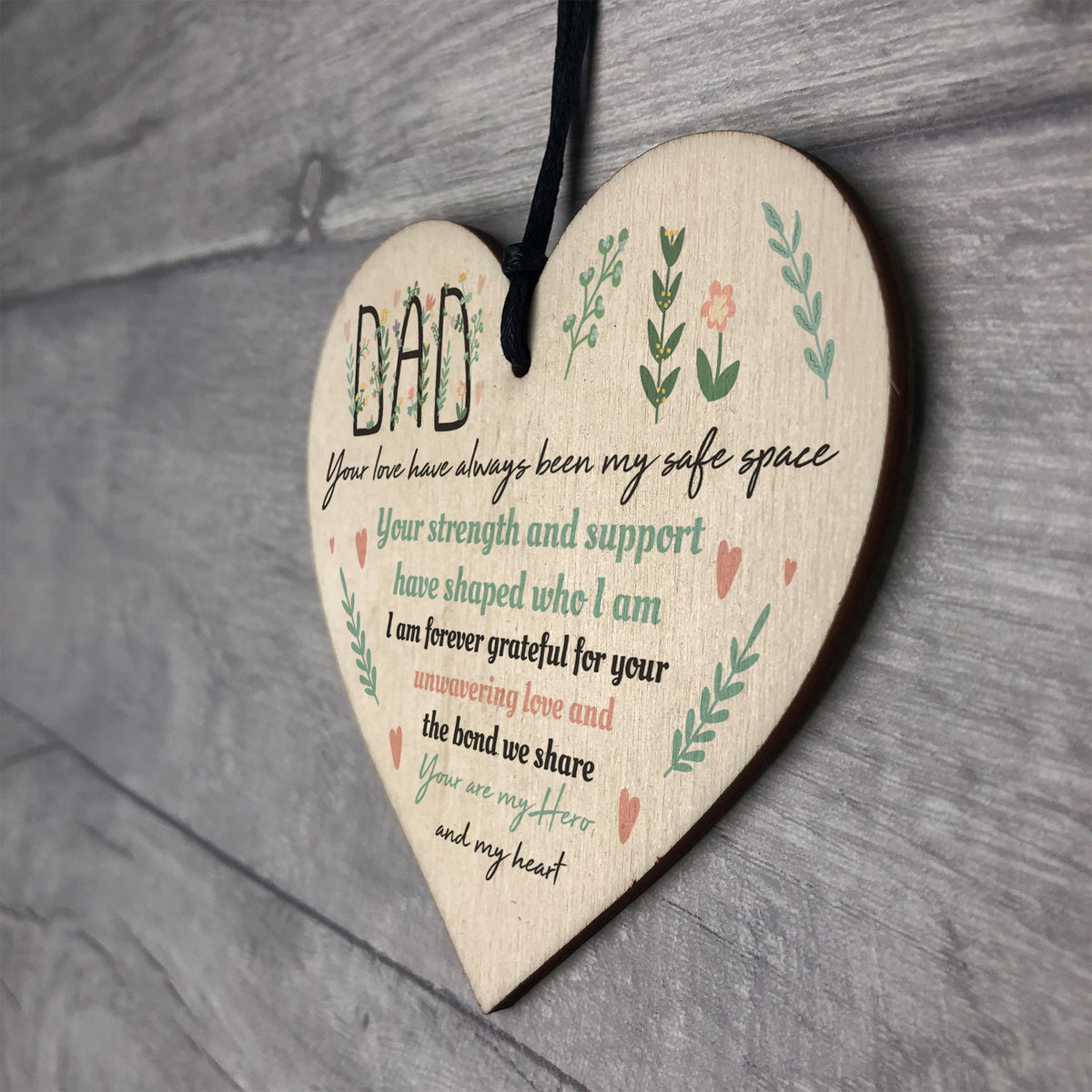 Dad Wooden Heart Keepsake Gift From Daughter Dad Gift