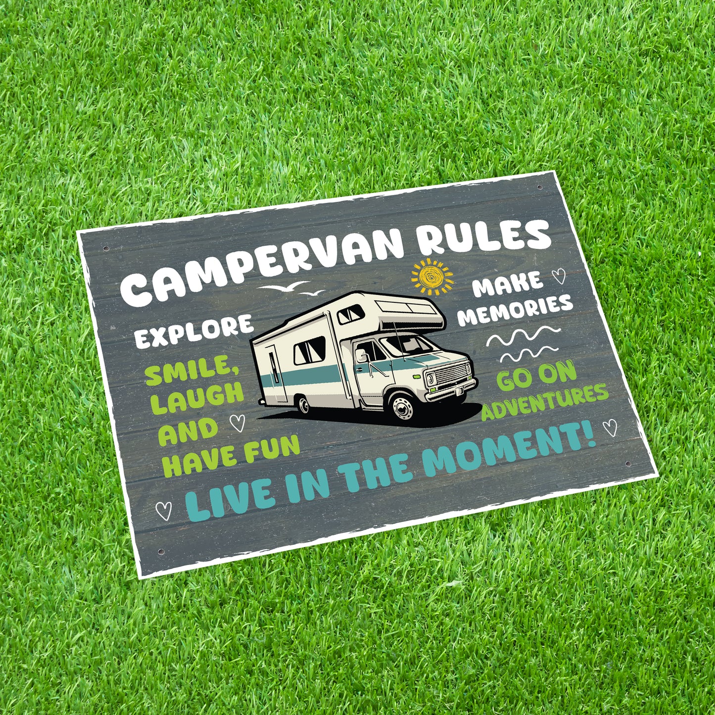 CAMPERVAN RULES SIGN Wall Door Plaque Novelty Campervan Sign