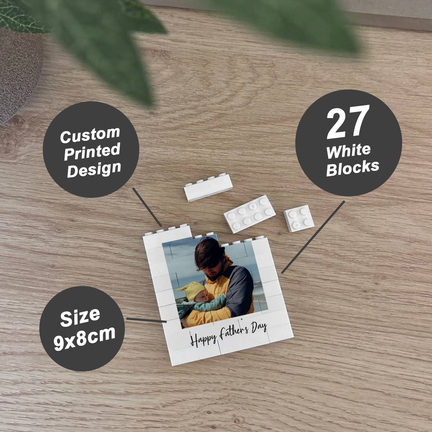 Personalised Happy Fathers Day Gift Brick Photo Block Gifts