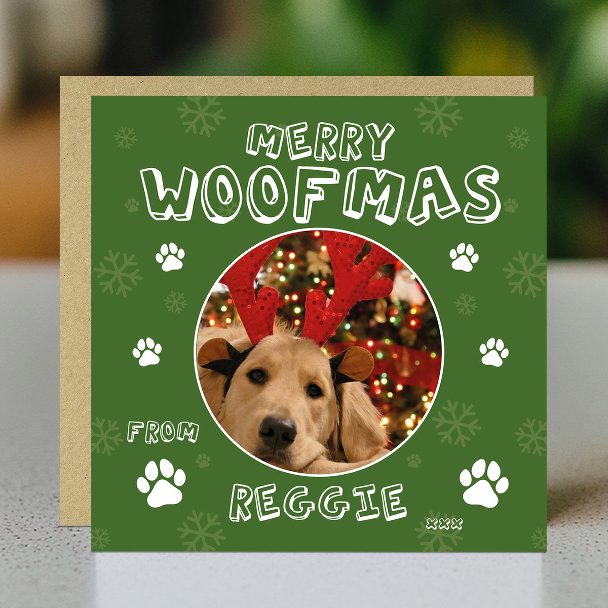Christmas Card From Dog Puppy MERRY WOOFMAS Card For Mum Dad