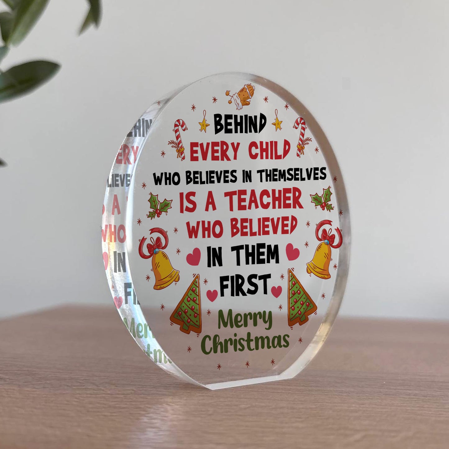 Thank You Gift For Christmas For Teacher Acrylic Standing Plaque