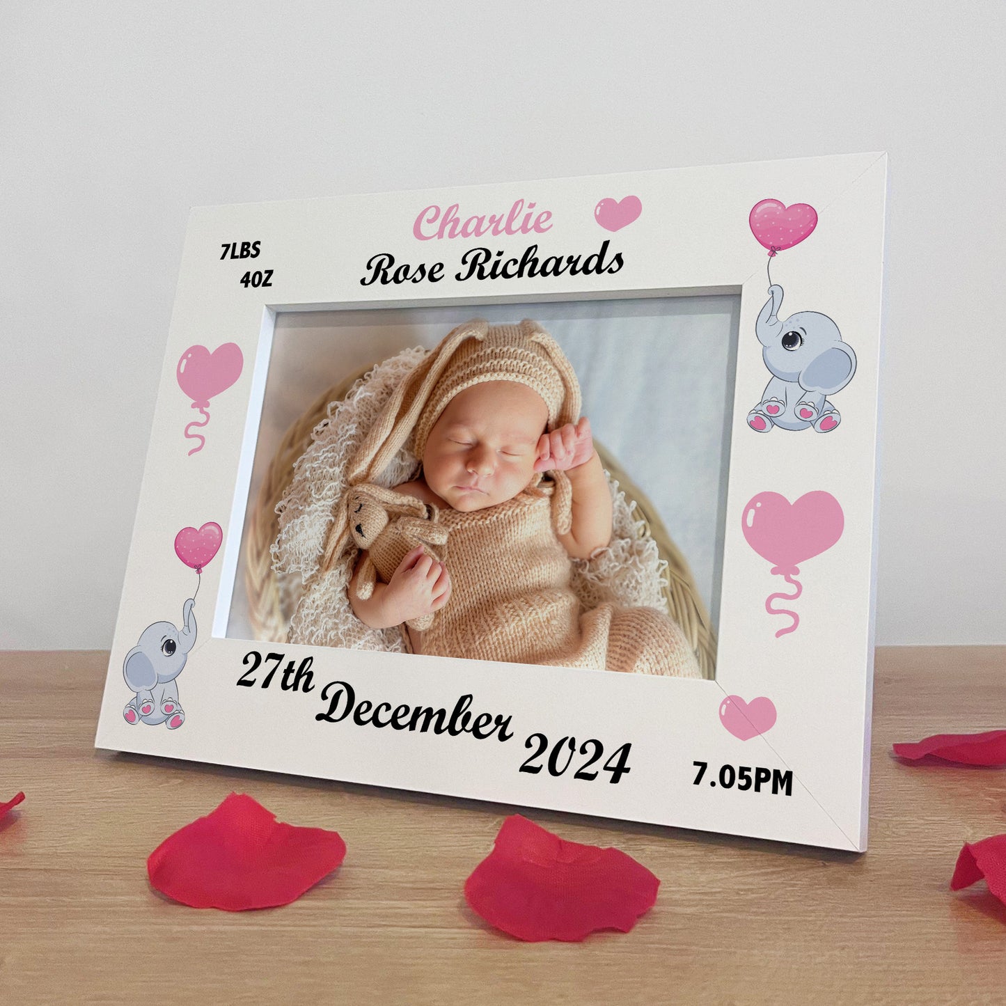 Personalised Baby Gift Photo Frame Birth Details Nursery Decor