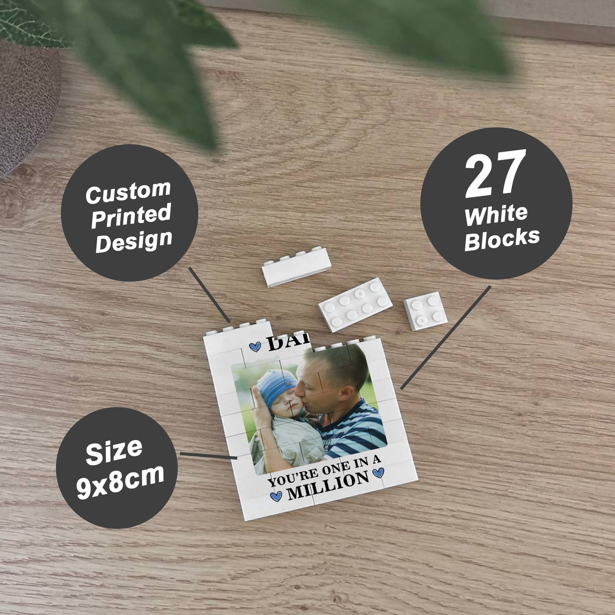 Personalised Dad Building Photo Block Gift For Fathers Day