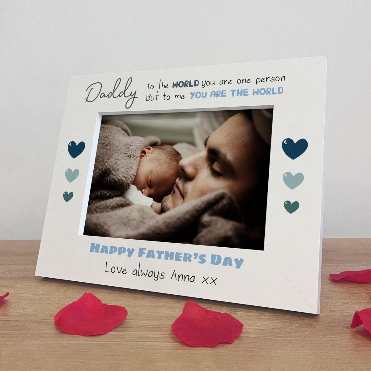 Cute Father's Day Gifts For Daddy Personalised 7x5 White Frame