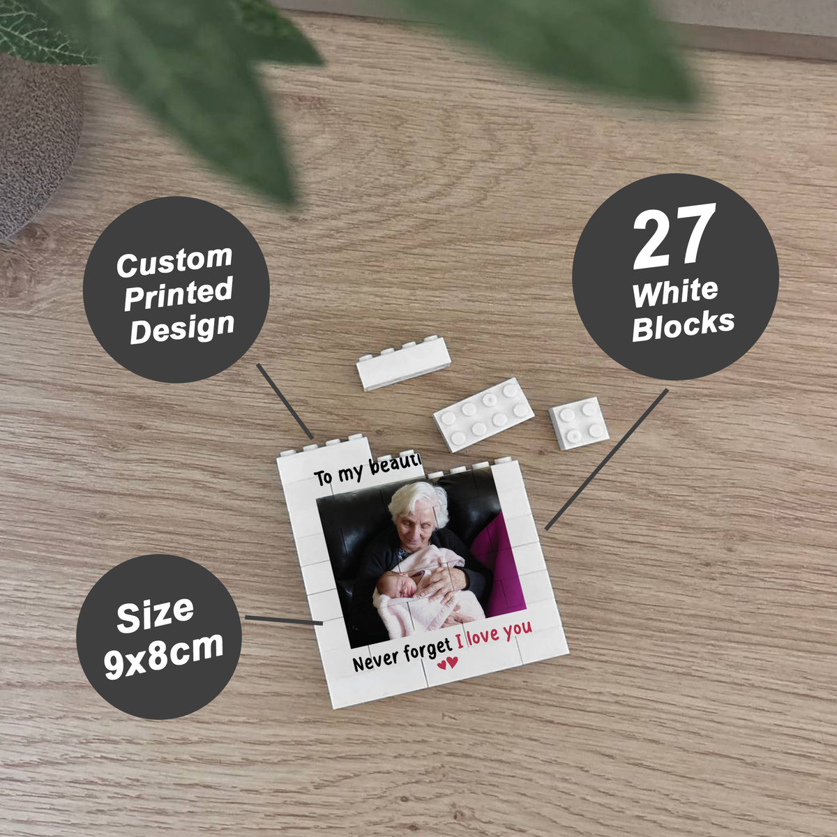 Gift For Nan For Mothers Day Birthday Personalised Photo Block