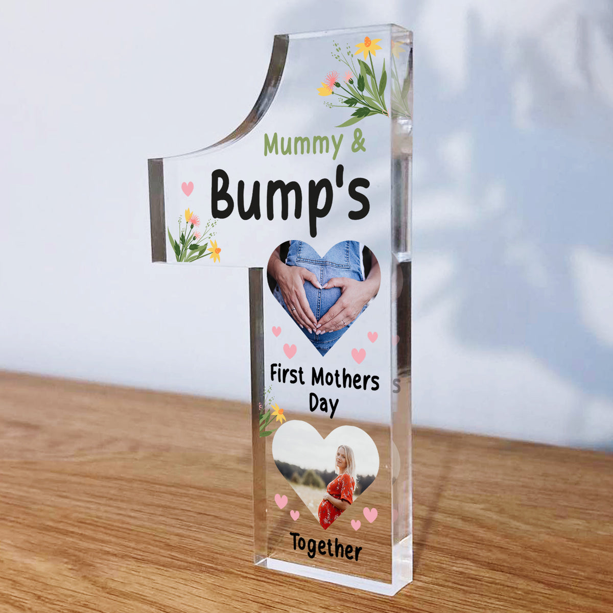 Mum Gift From Bump For Mothers Day Personalised Mum Photo Plaque
