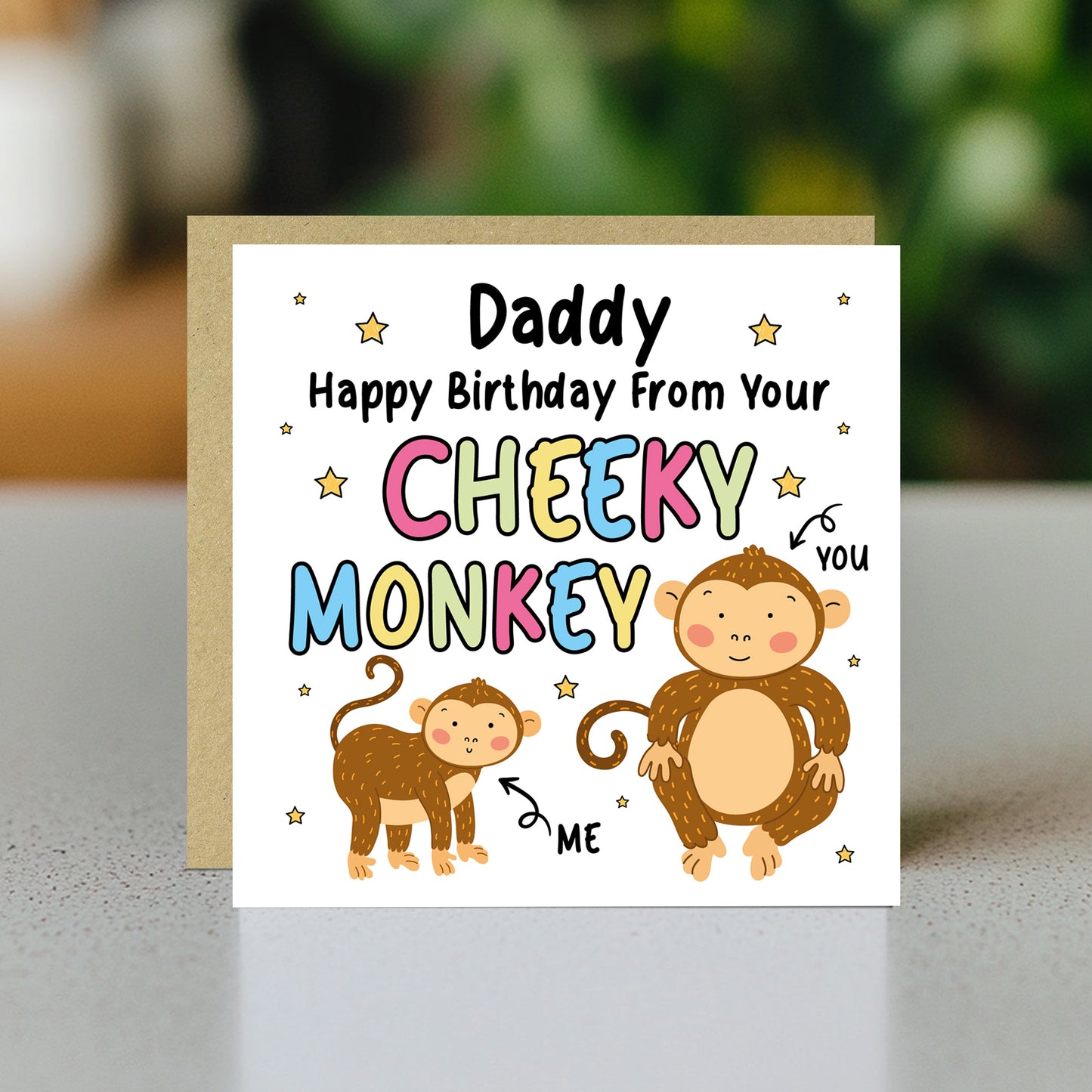 Birthday Card for Daddy From Your Cheeky Monkey Funny Birthday C