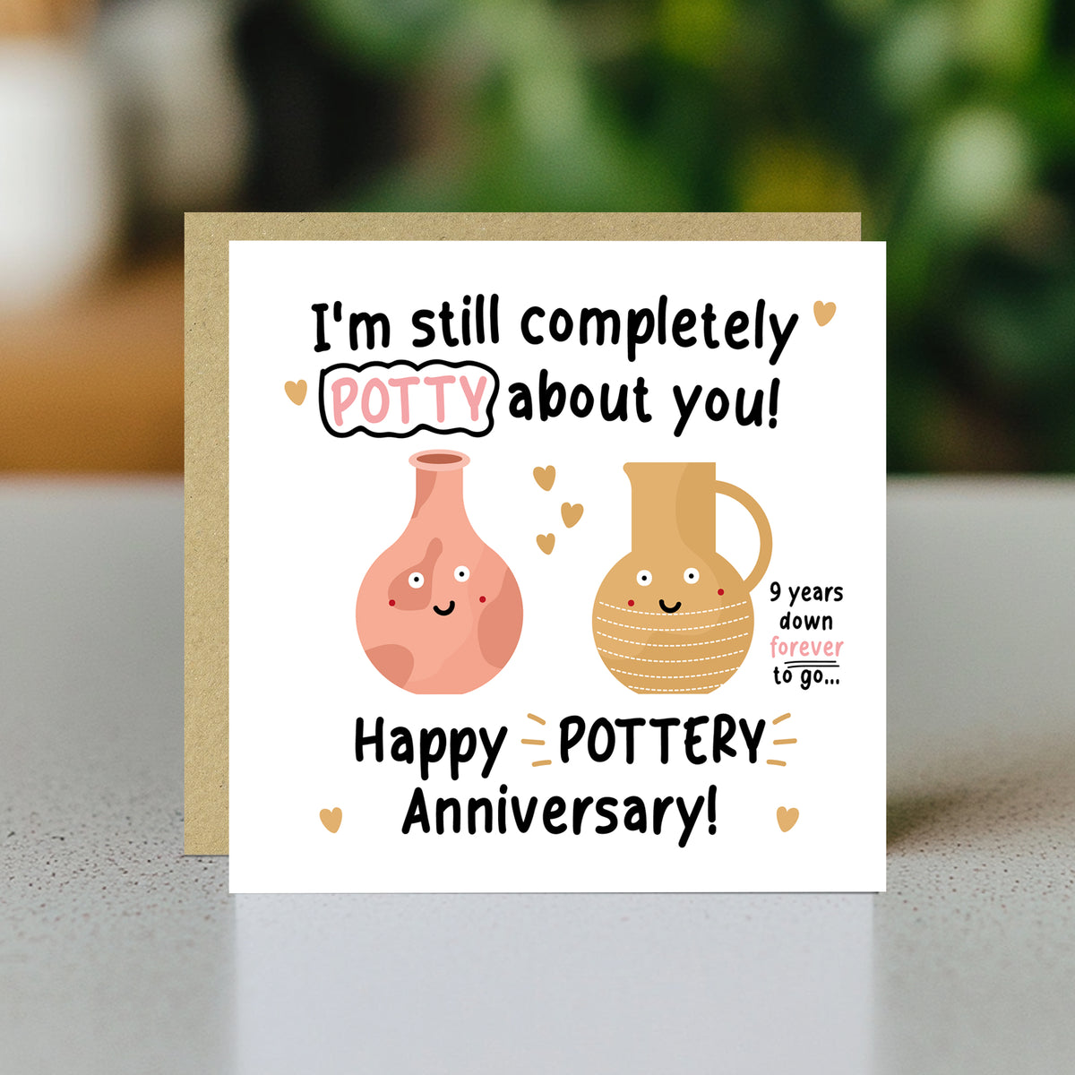 Funny Pottery Anniversary Card For Husband Wife 9th Anniversary