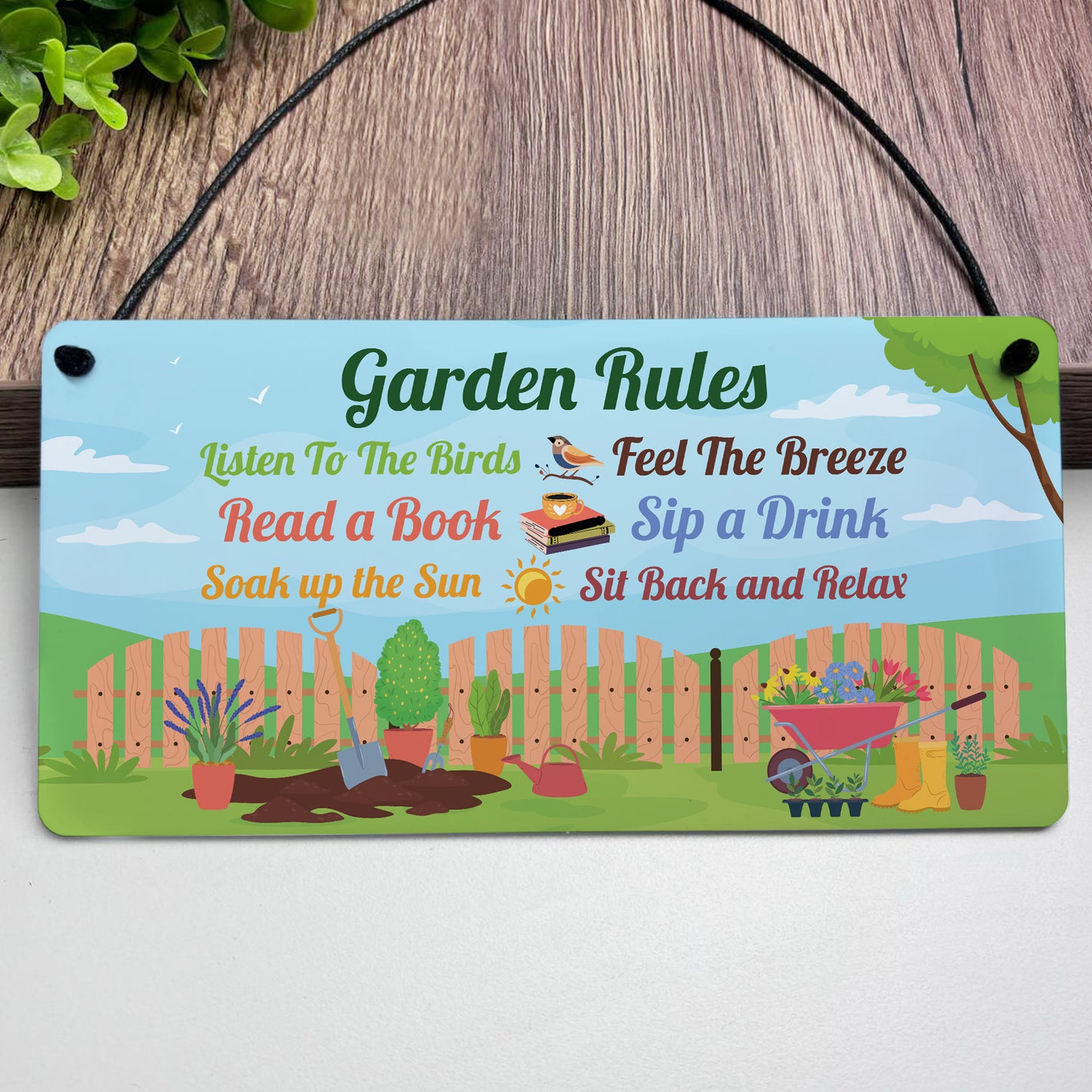 Garden Signs Outdoor Hanging Sign For Fence Door Garden Signs