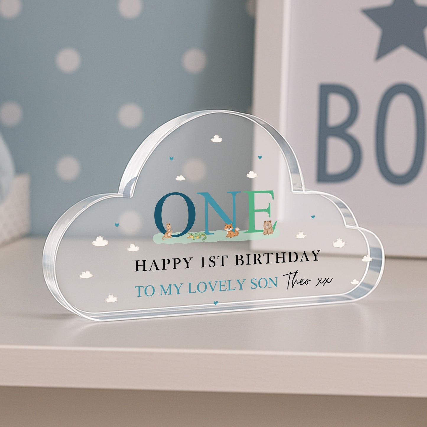 Happy 1st Birthday Gift For Son Personalised Nursery Decor