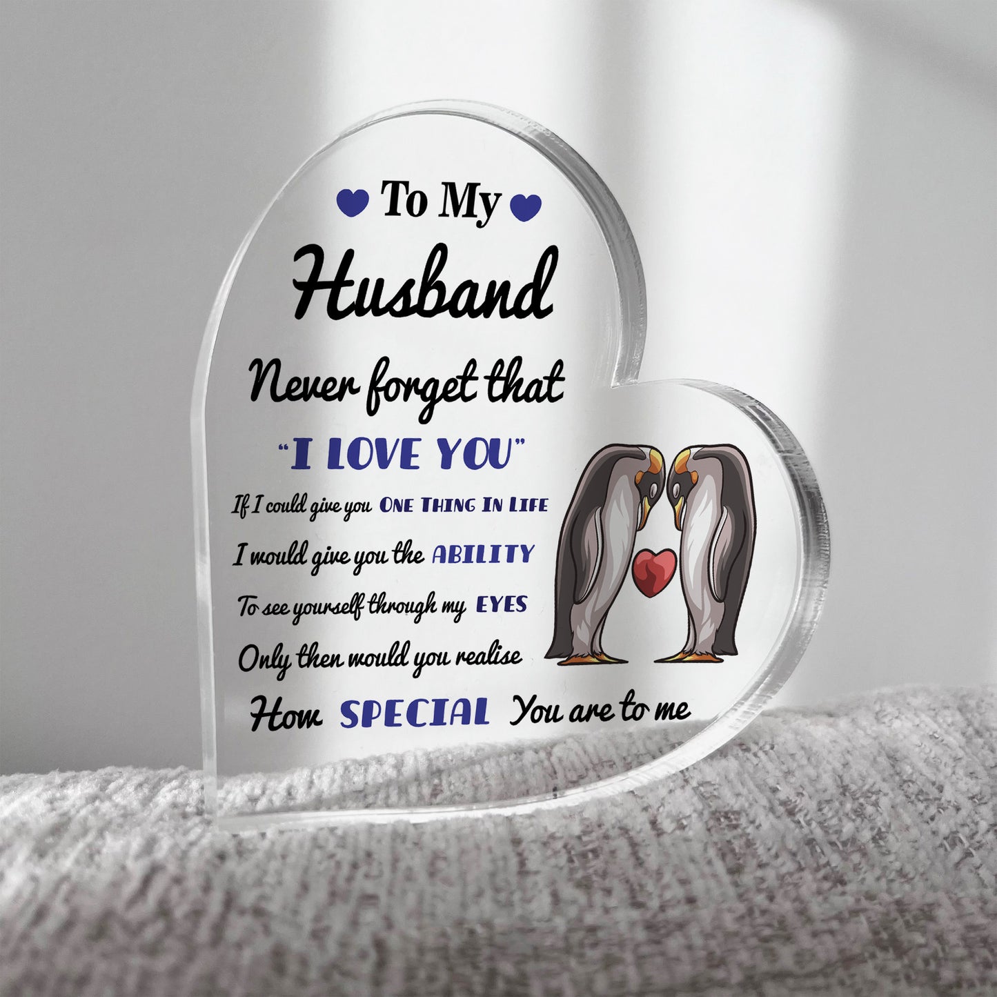 Never Forget That I Love You Gift For Husband Acrylic Plaque
