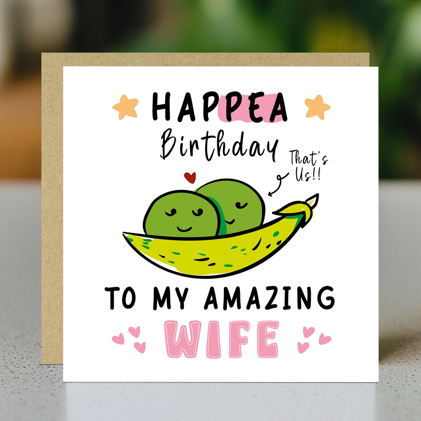 Funny Happy Birthday Card For Wife With Kraft Envelope Included