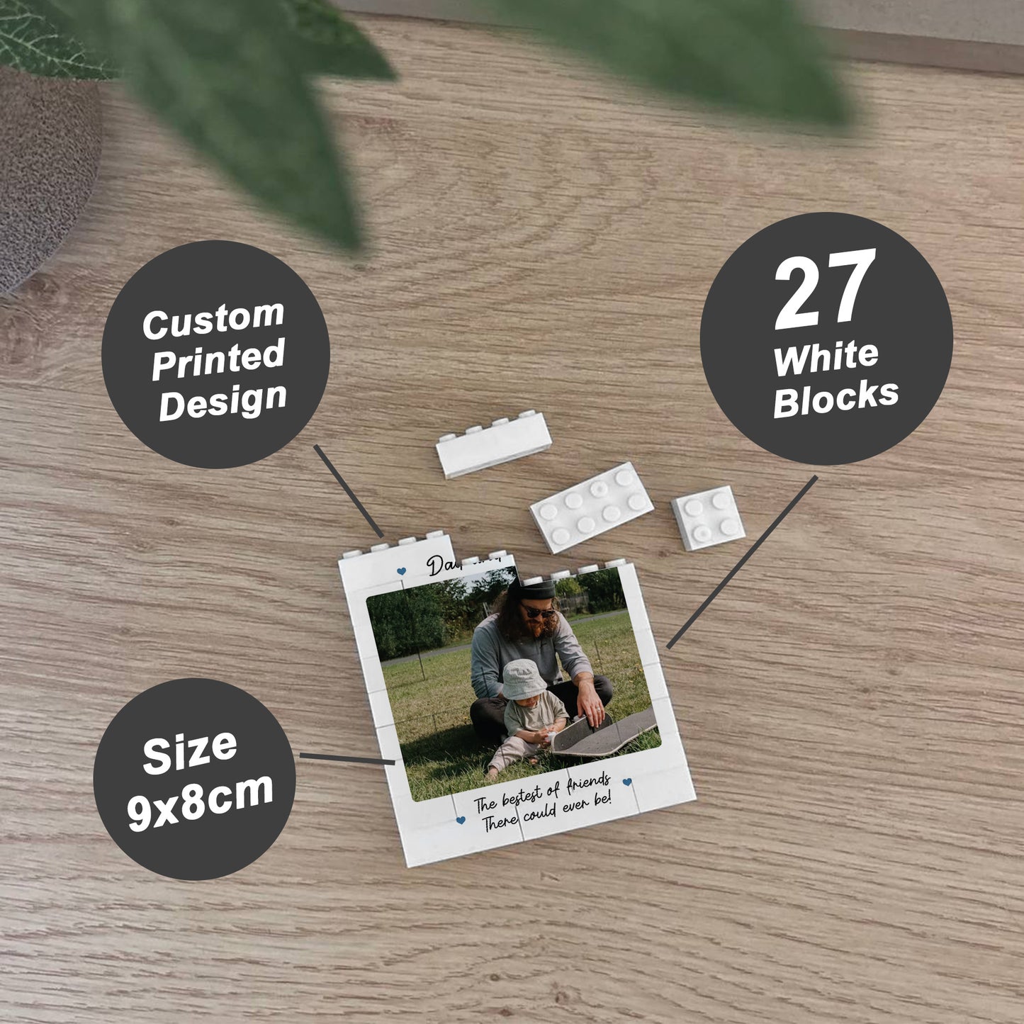 Personalised Fathers Day Photo Block Thank You Gift for Dad