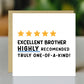 Funny Birthday Card For Brother With Kraft Envelope Brother Card