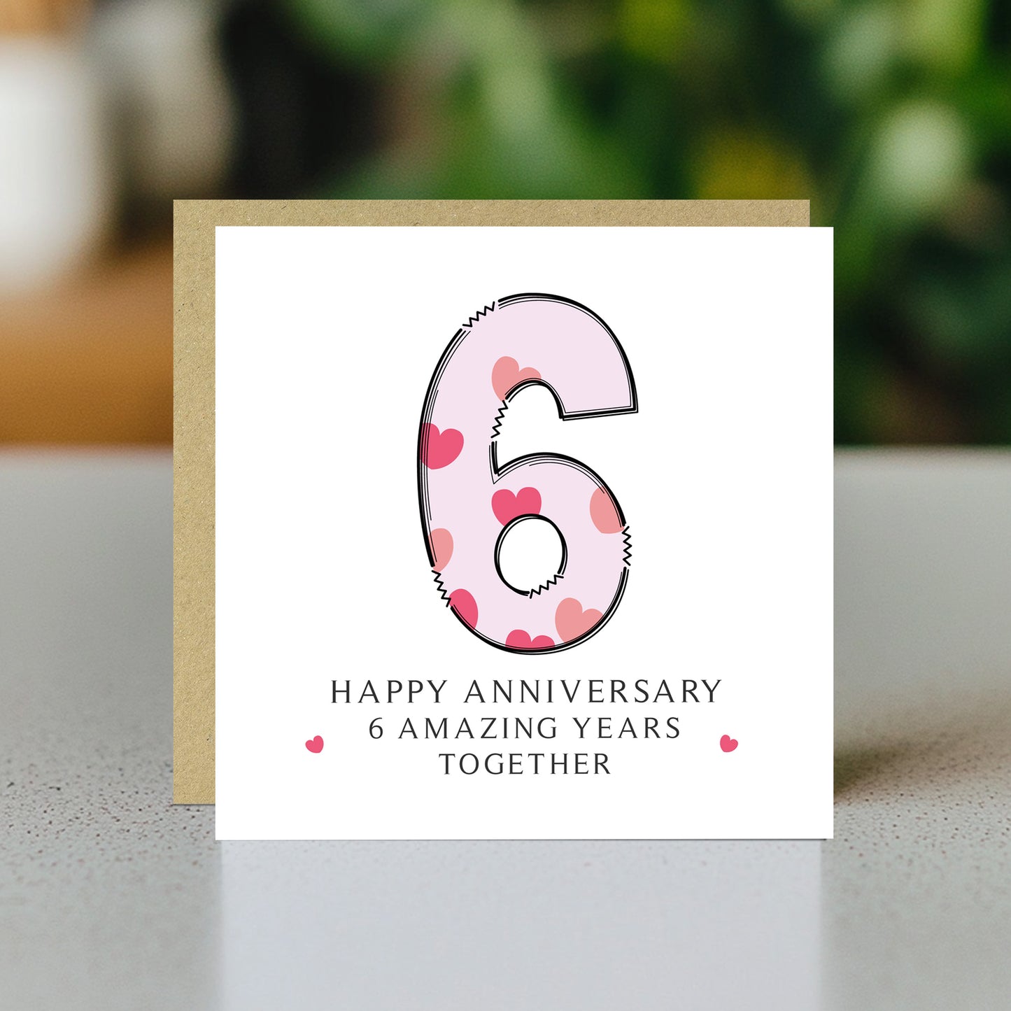 6th Wedding Anniversary Card With Envelope 6th Anniversary Cards