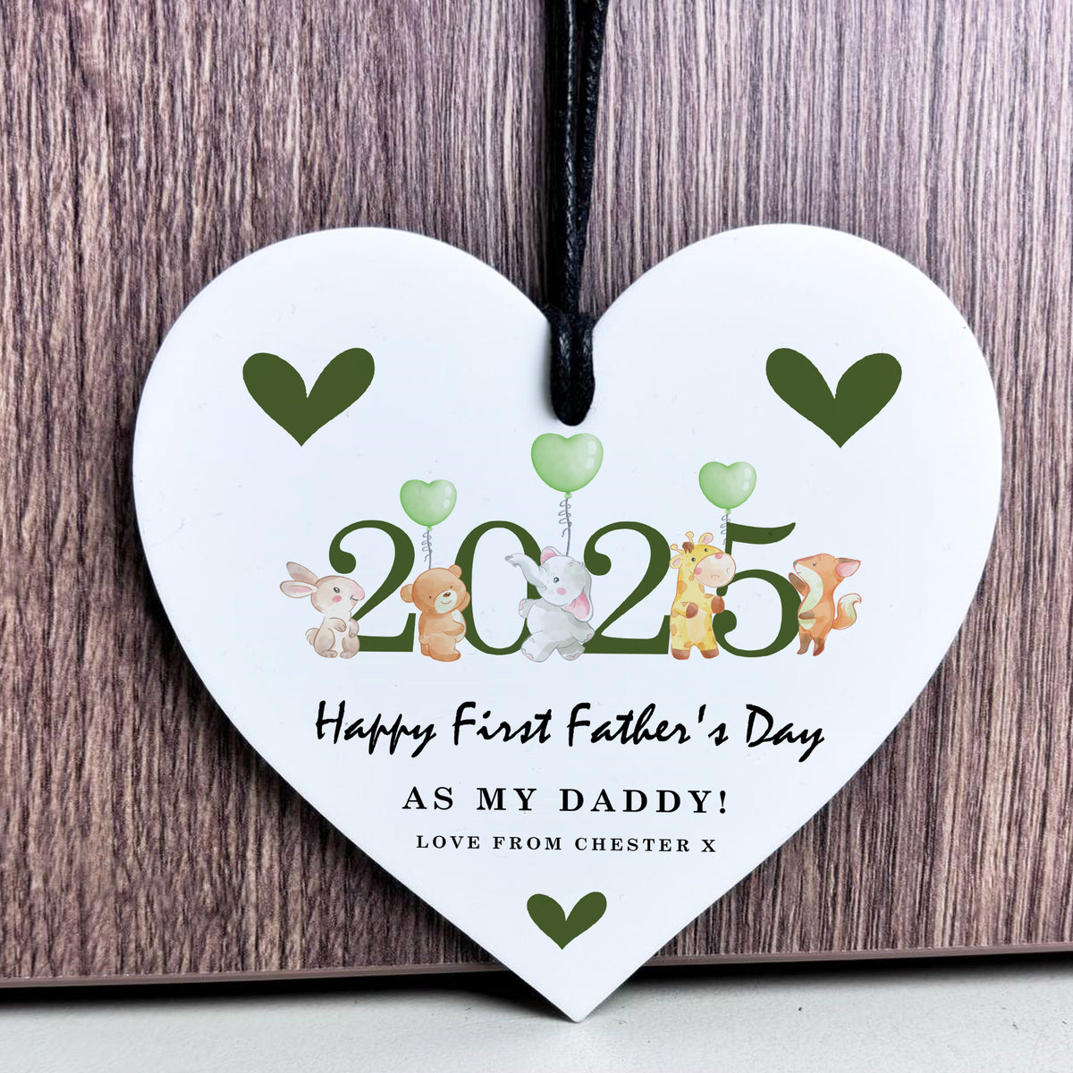 Personalised First Father's Day Heart Gift For Daddy New Dad