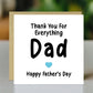 Fathers Day Card For Dad With Kraft Envelope Thank You Card