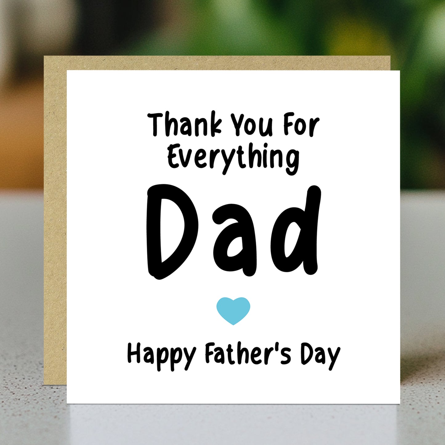 Fathers Day Card For Dad With Kraft Envelope Thank You Card