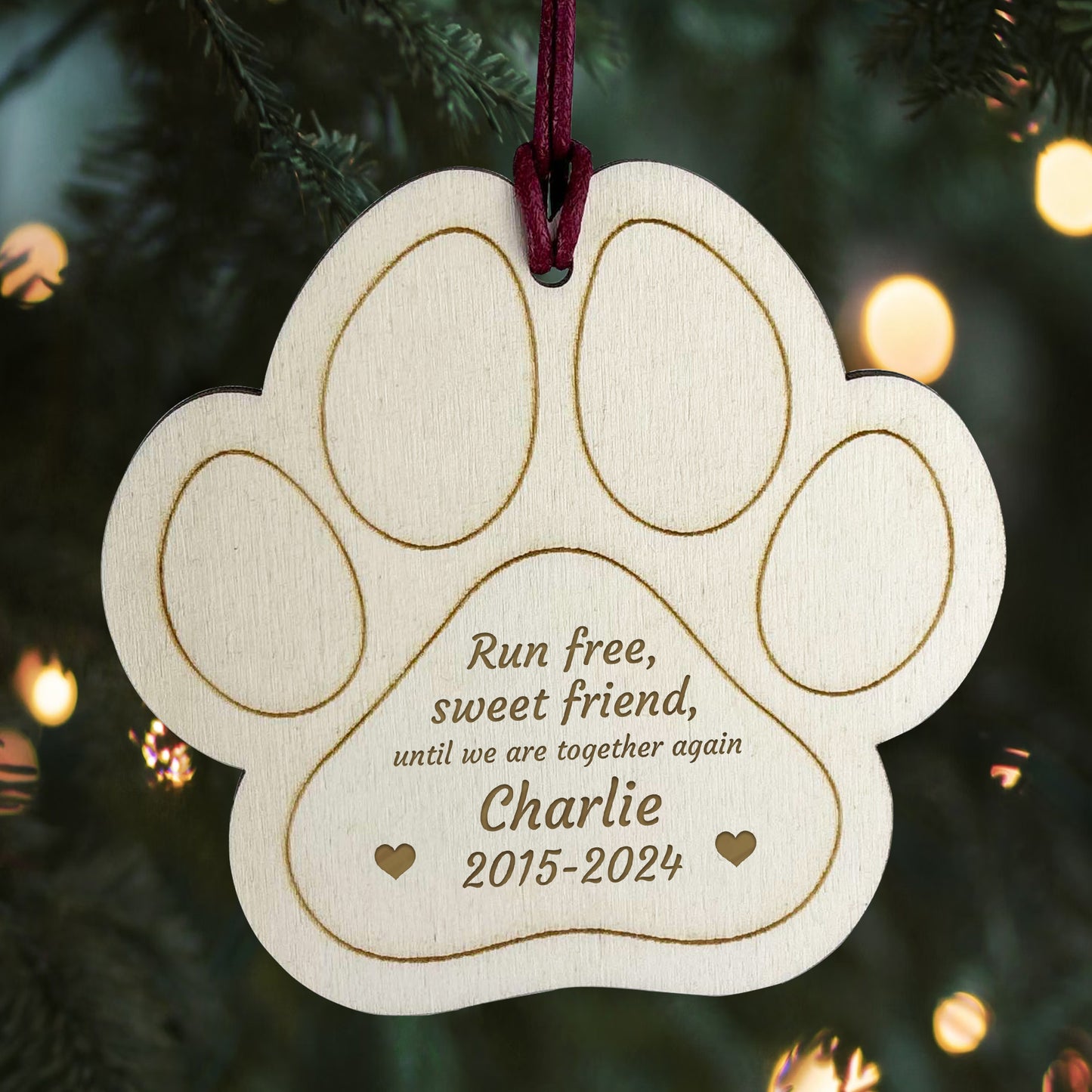Dog Memorial Bauble Personalised Tree Decorations Engraved