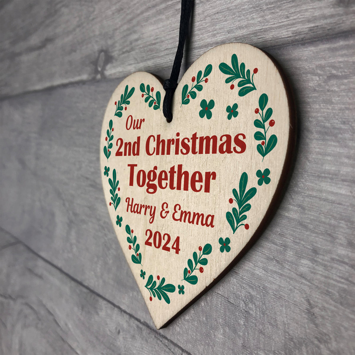 Our 2nd Christmas Together Bauble Personalised Couple Decoration