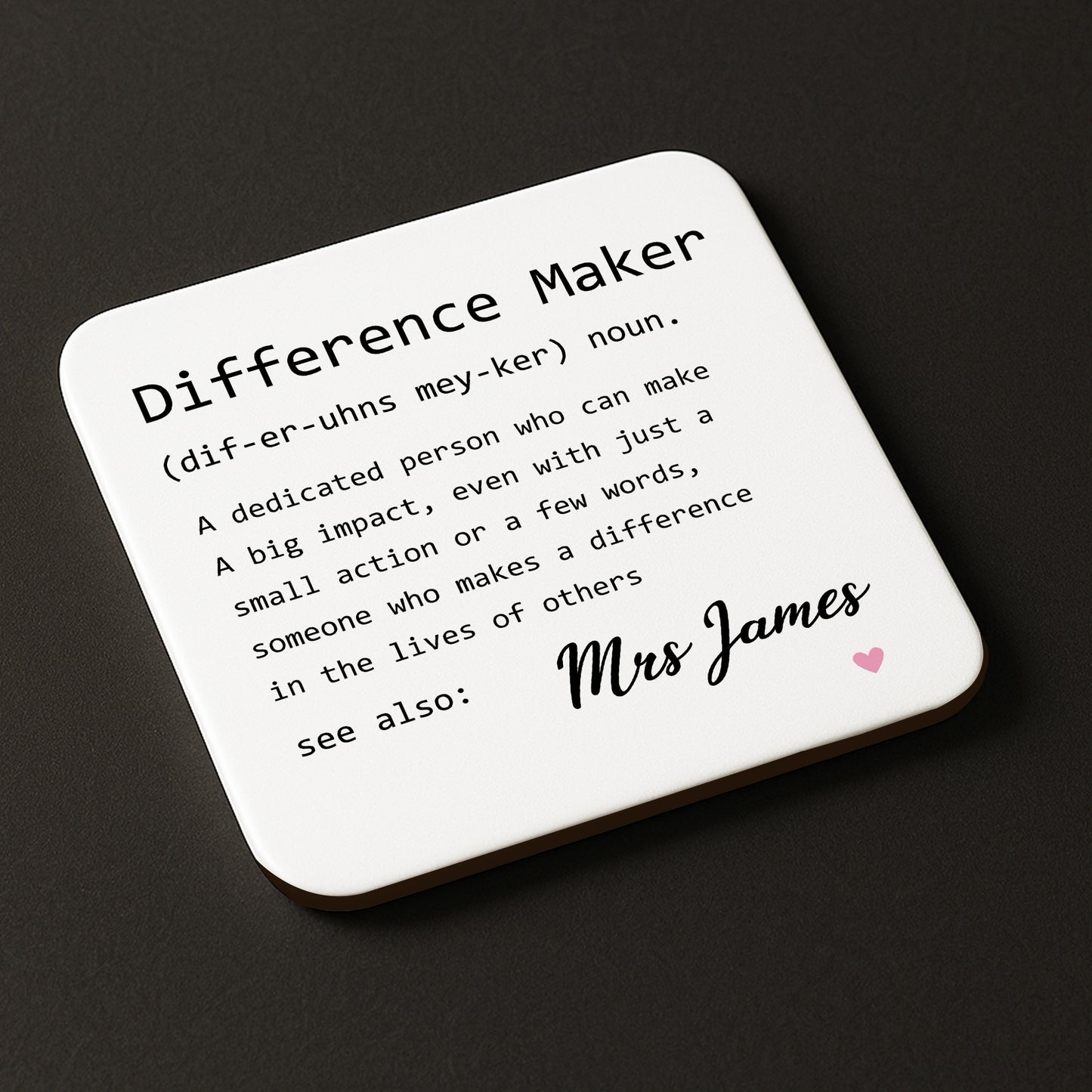 Gift For Teacher Personalised Coaster For Teacher Appreciation