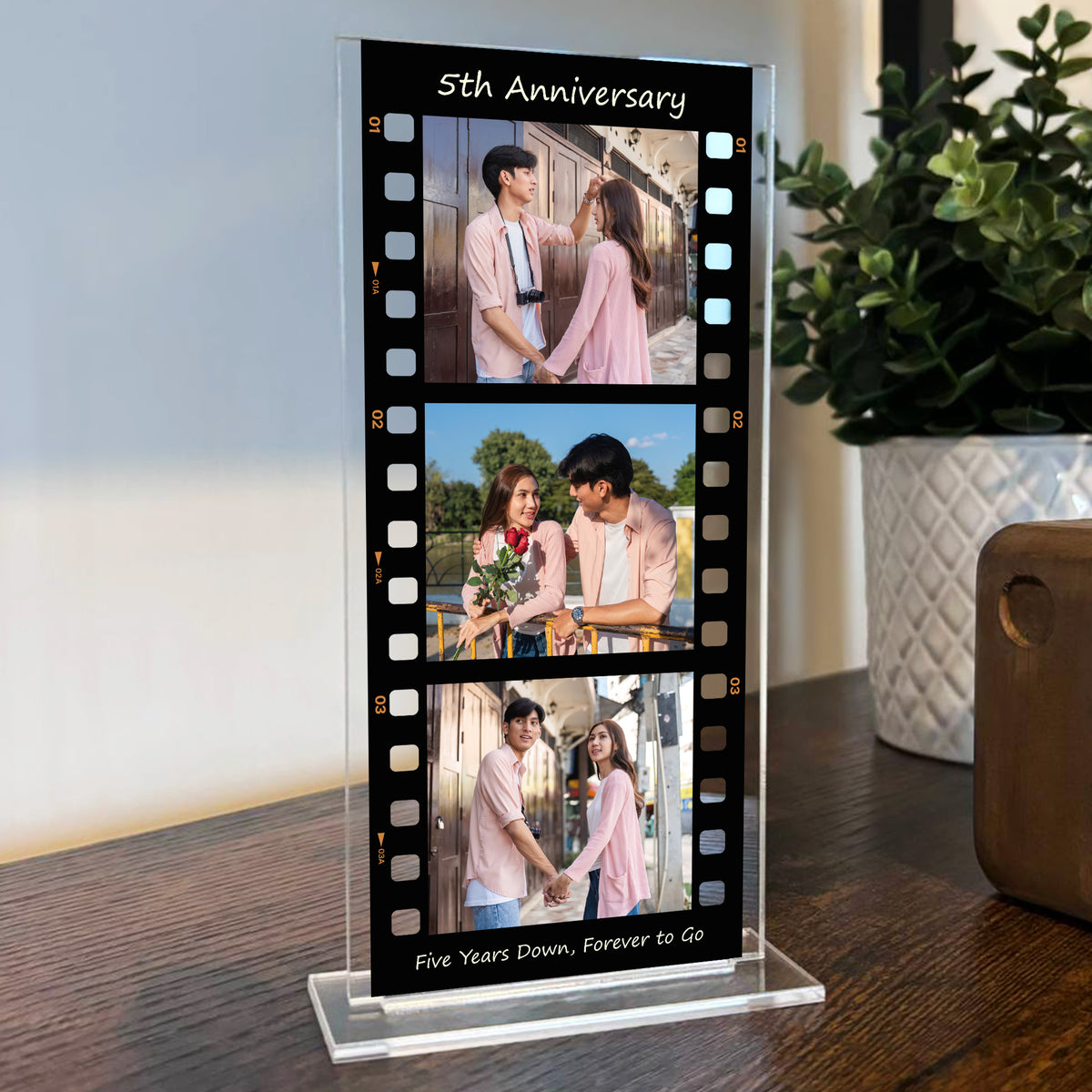 Gift For 5th Anniversary Personalised Photo Collage Plaque Gift
