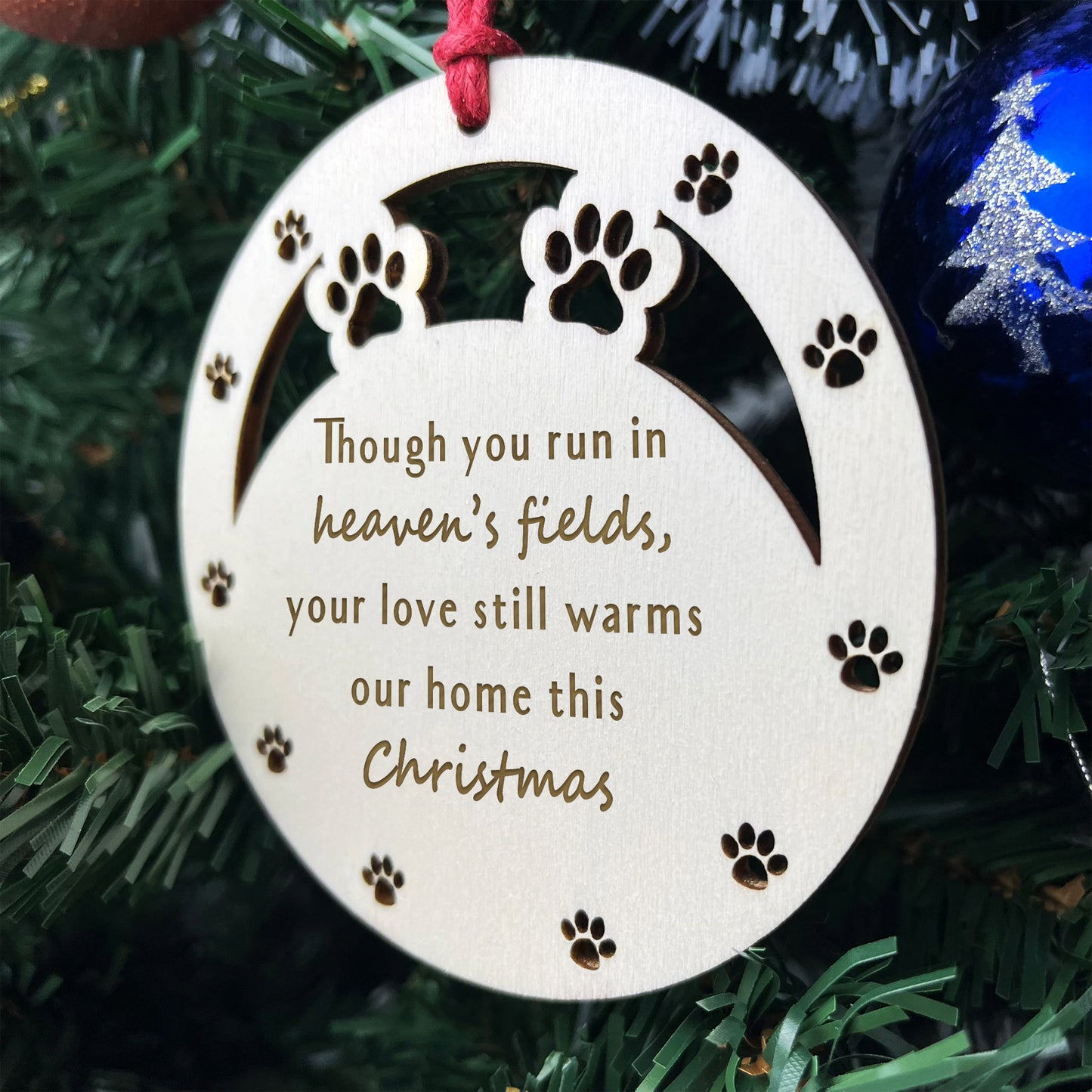 Memorial Christmas Bauble For Pet Dog Engraved Memorial Decor