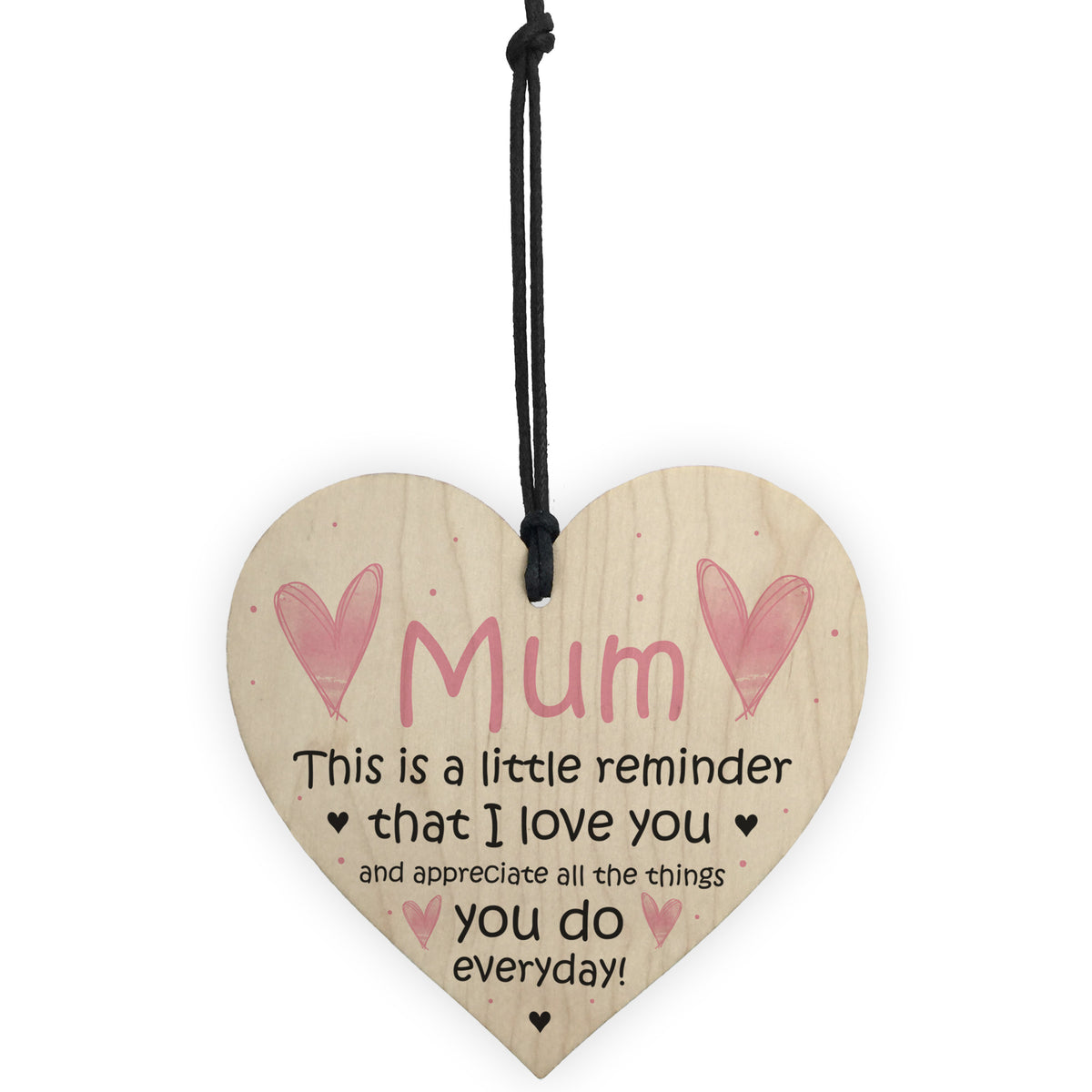 Happy Mothers Day Card and Wooden Heart For Mum Mothers Day Card