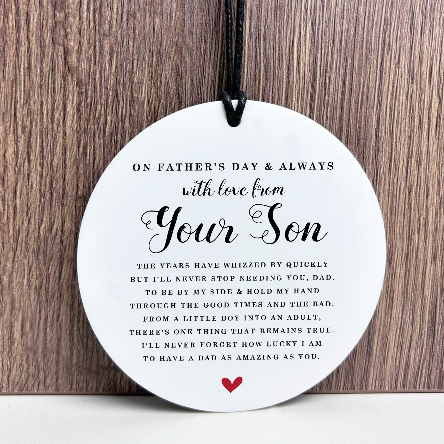 Fathers Day Gift From Your Son Hanging Plaque For Dad Sign