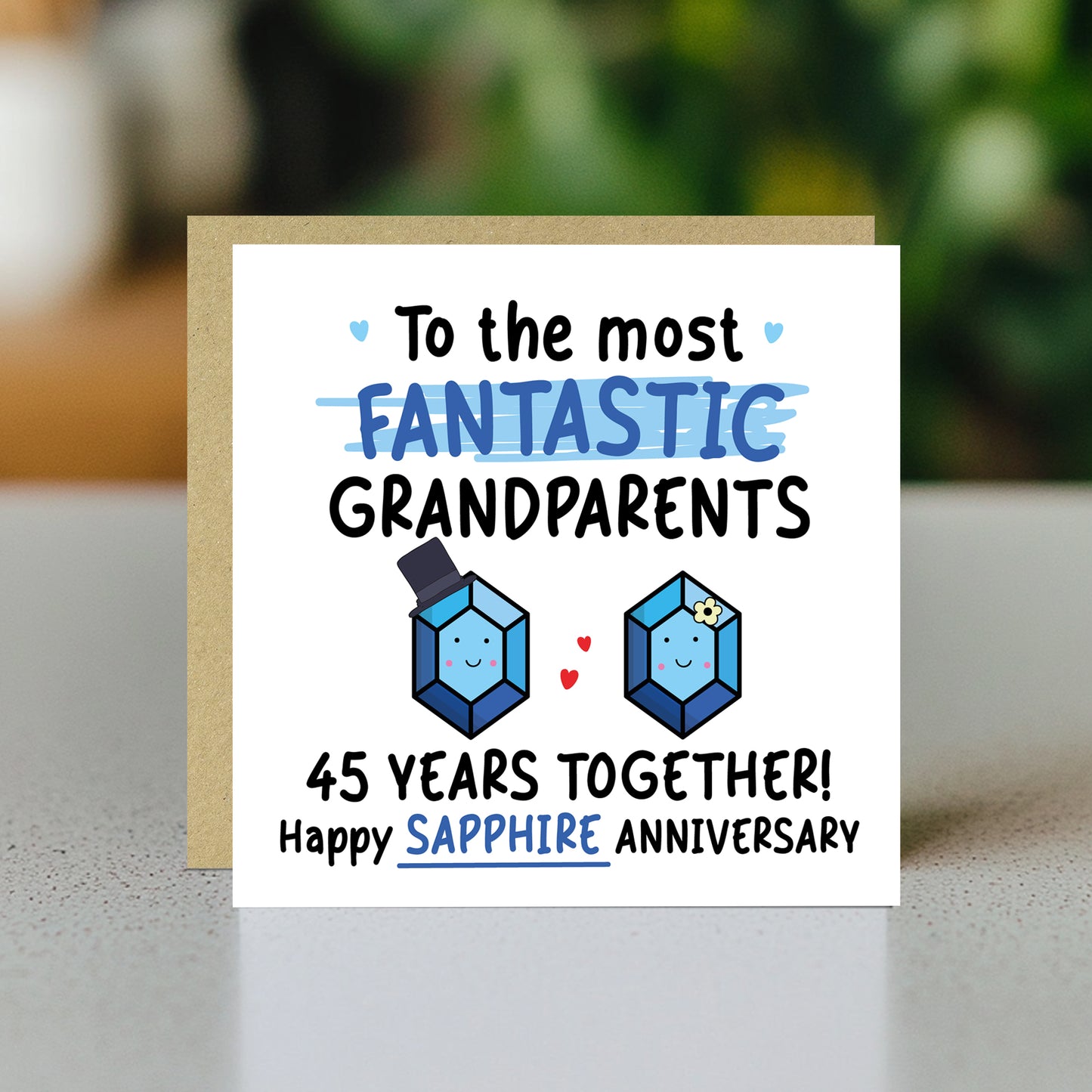 Sapphire Anniversary Card for Grandparents 45th Anniversary Card