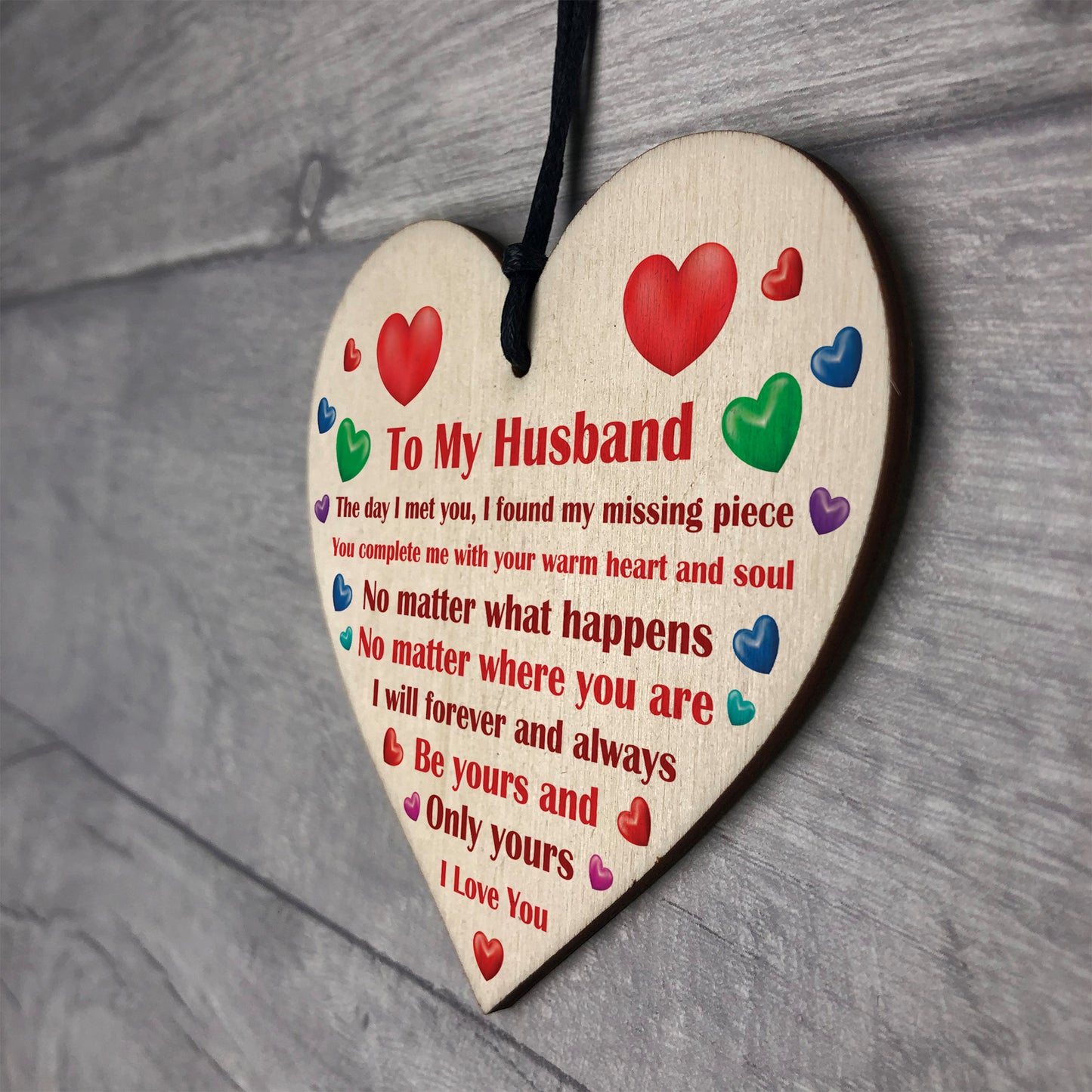 Gifts for Husband Wood Heart Romantic Gifts for Him Husband