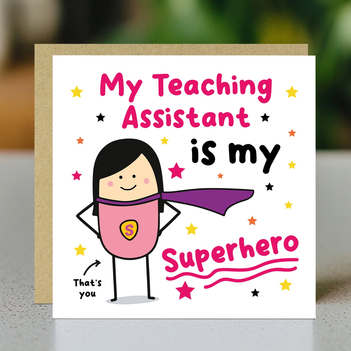 Card For Teaching Assistant Thank You Card My Superhero Card