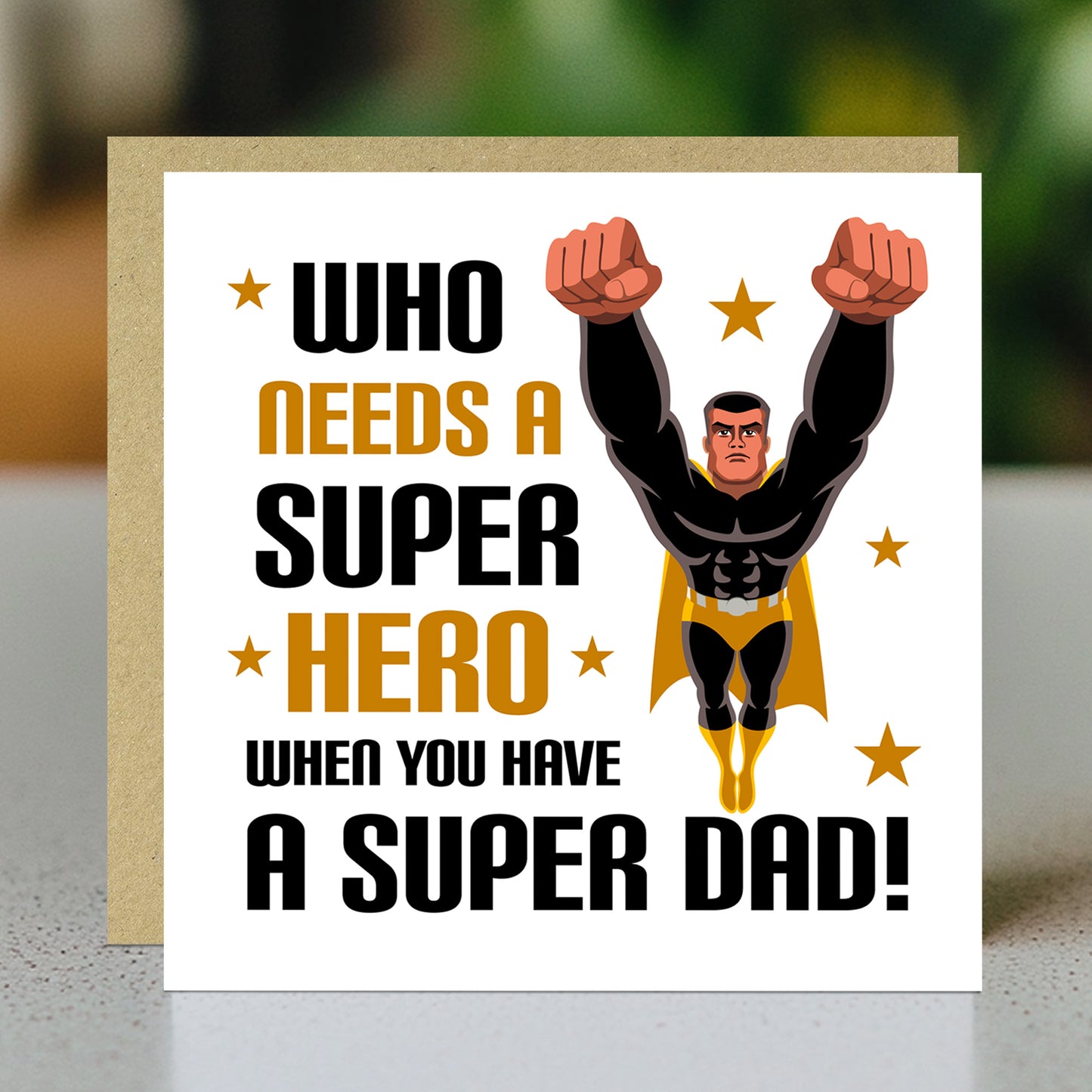Superhero Dad Card For Fathers Day Birthday Novelty 145x145mm