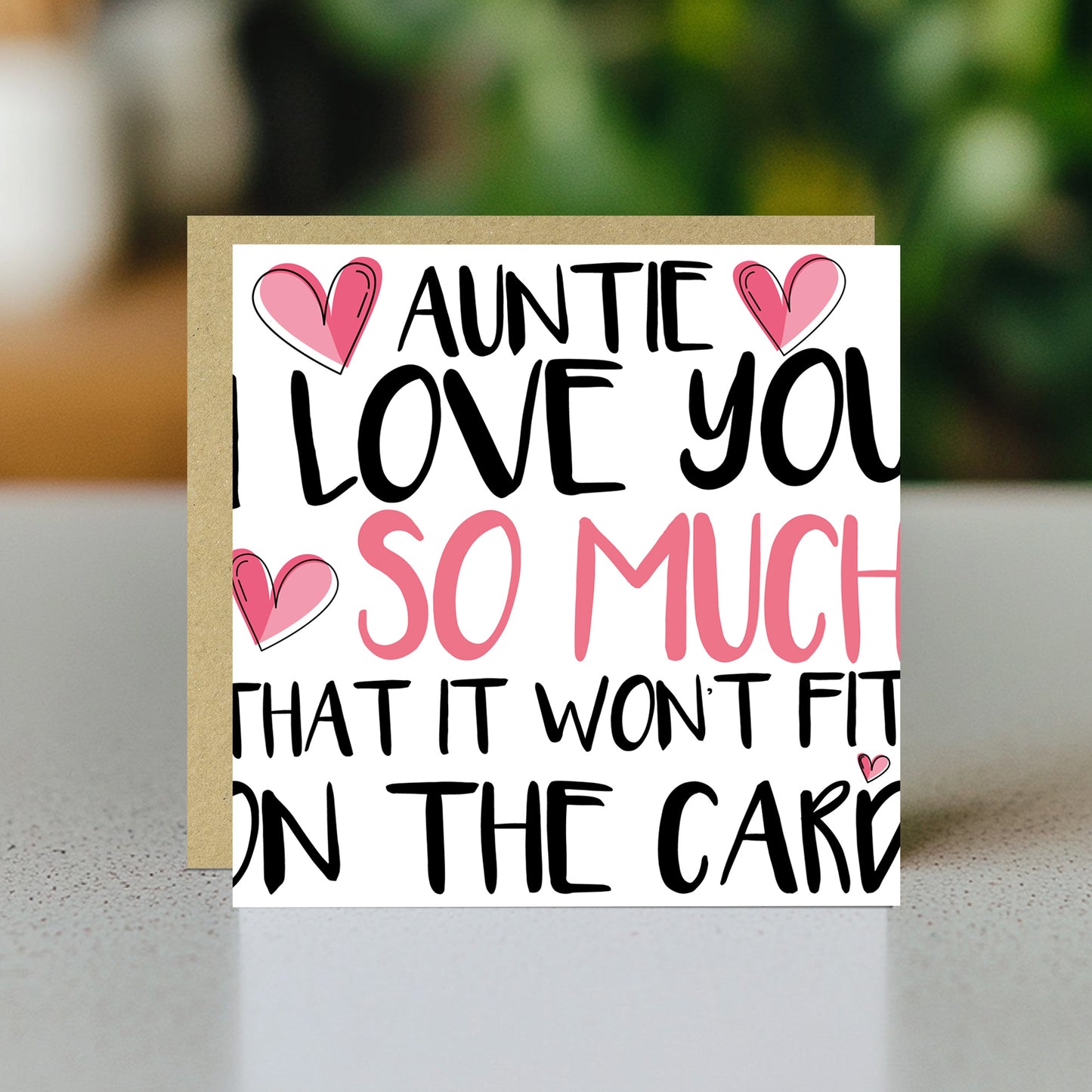 Card For Auntie Birthday With Envelope Thank You Card For Auntie