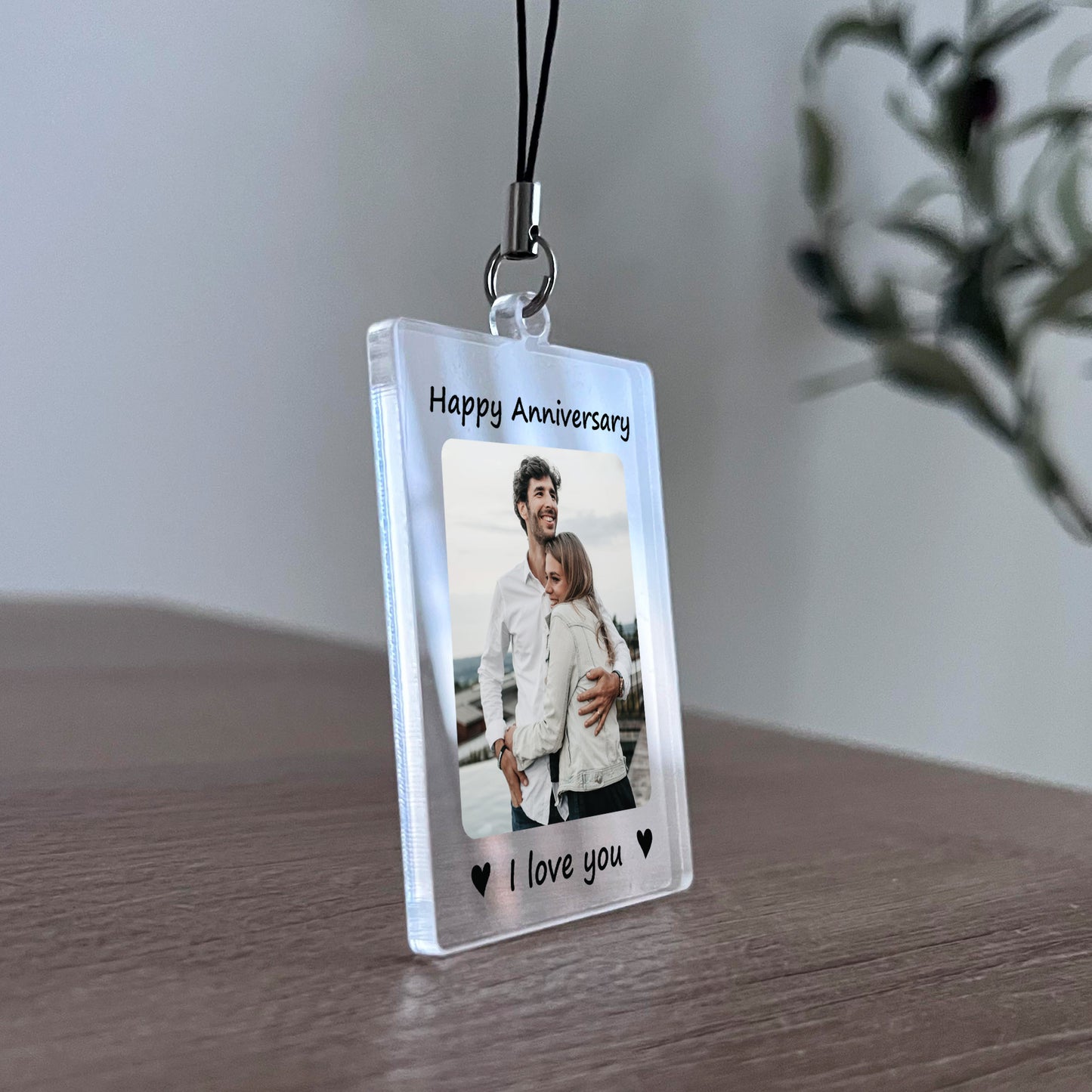 Custom Couple Keychain Personalised 1st 2nd 3rd Anniversary Gift