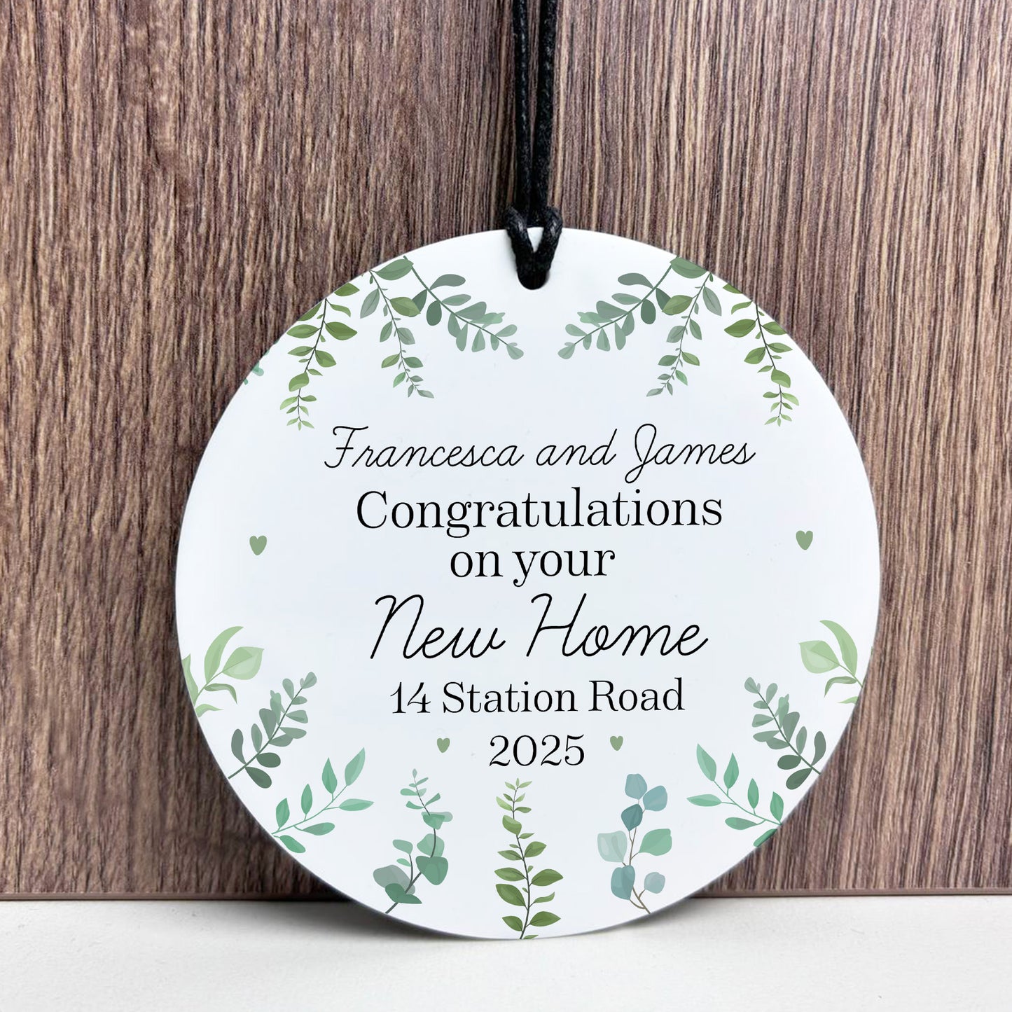 Congratulations New Home Gift Personalised Hanging Plaque