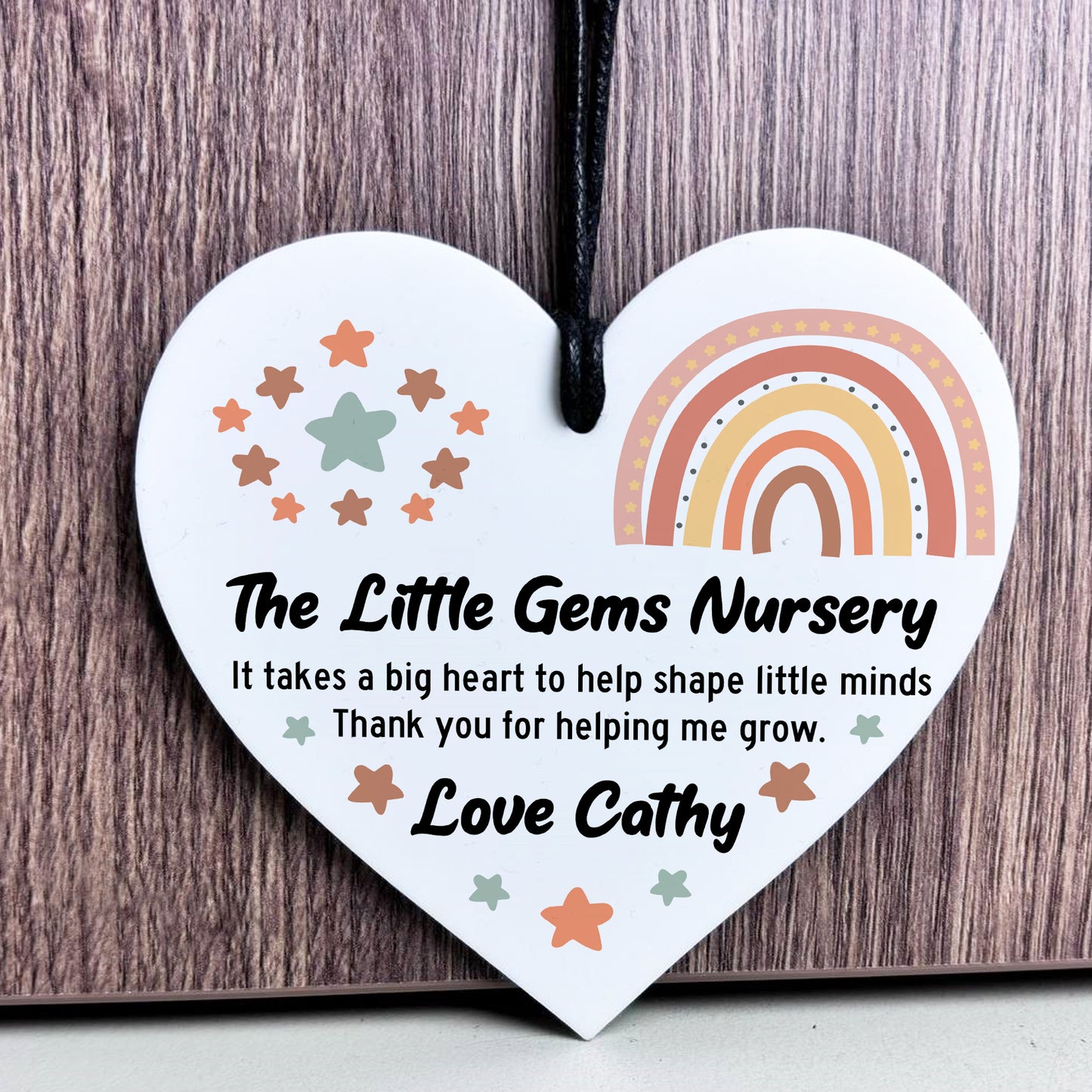 Gift For Teacher Heart Acrylic Plaque Personalised Thank You
