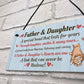 Father and Daughter Hanging Sign Dad Gift From Daughter Fathers
