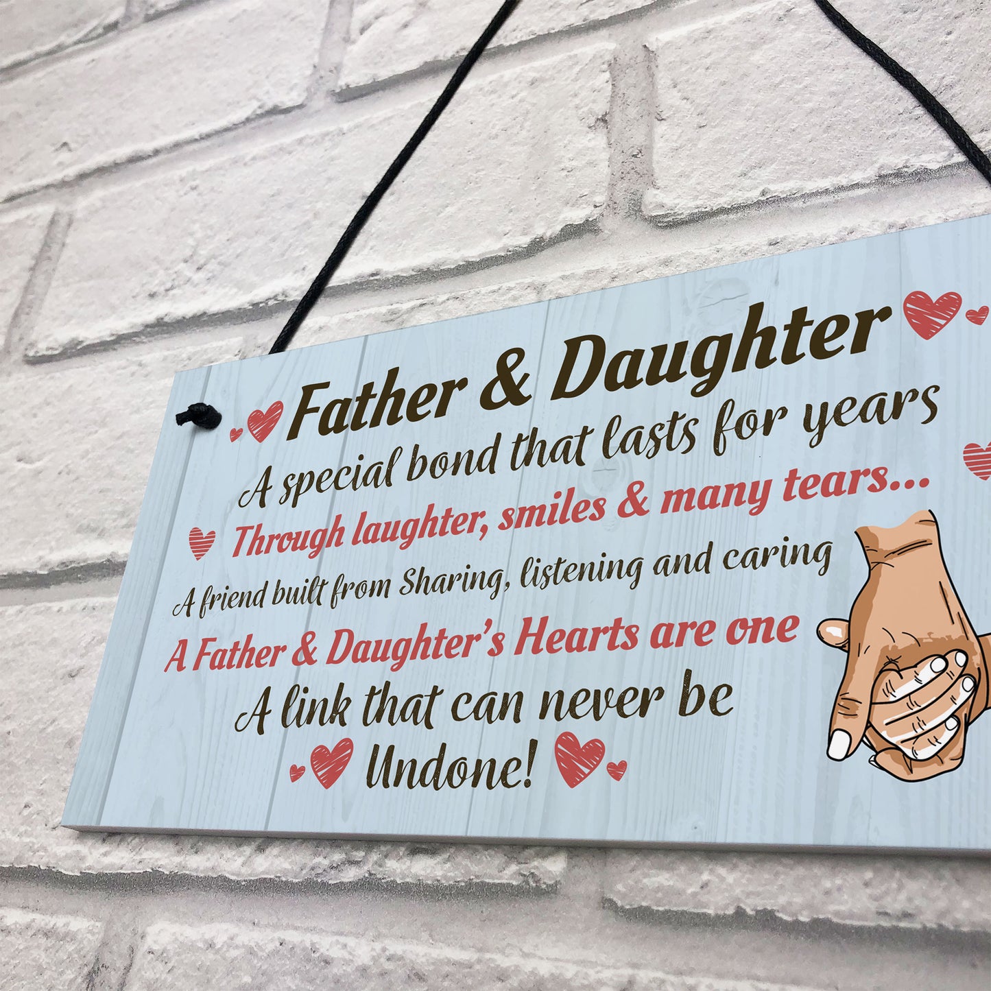 Father and Daughter Hanging Sign Dad Gift From Daughter Fathers