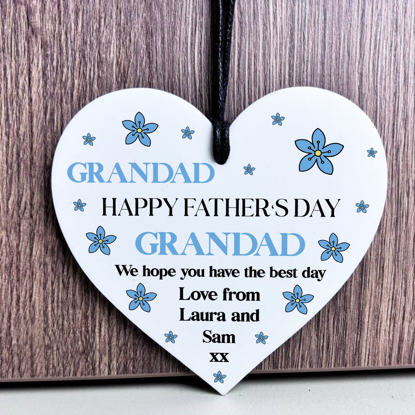 Gift For Grandad For Fathers Day Heart Plaque Personalised