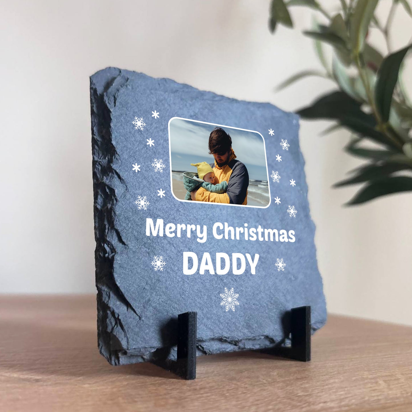 Personalised Daddy Christmas Slate Photo Plaque Gifts For Daddy