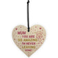 Funny Mum Card and Wood Heart Novelty Mum Gift From Daughter Son