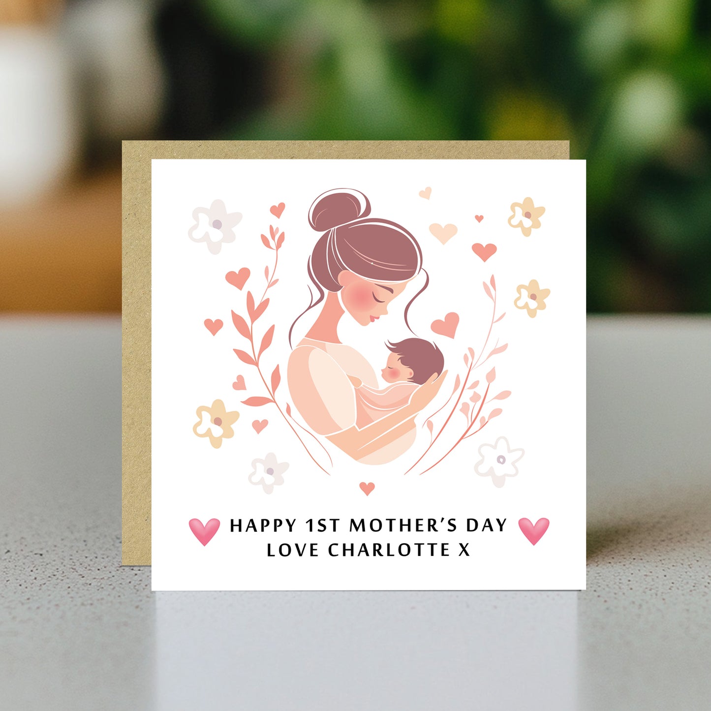 Personalised 1st Mothers Day Card With Baby Name 1st Mothers Day