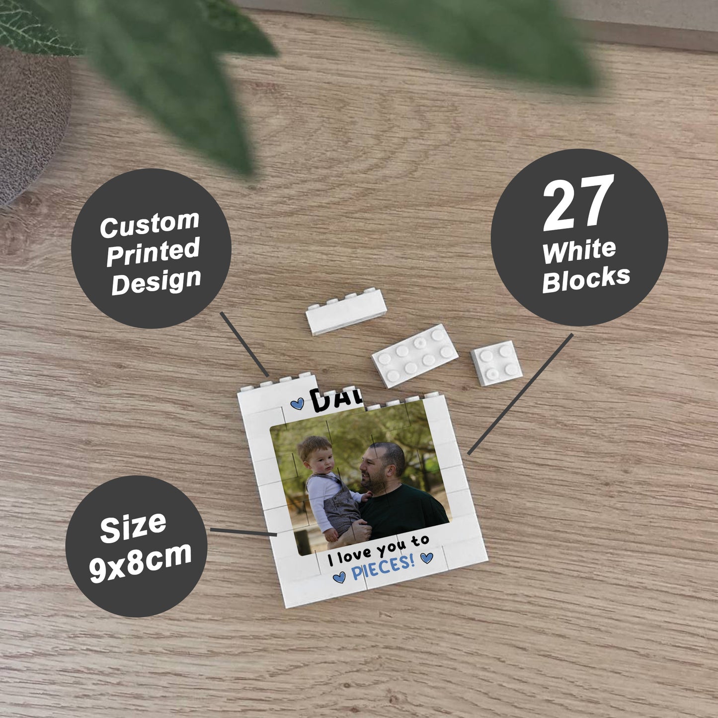 Brick Photo Block Gift for Dad For Fathers Day Building Blocks