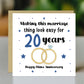 20th Wedding Anniversary Card For Husband Wife Couple