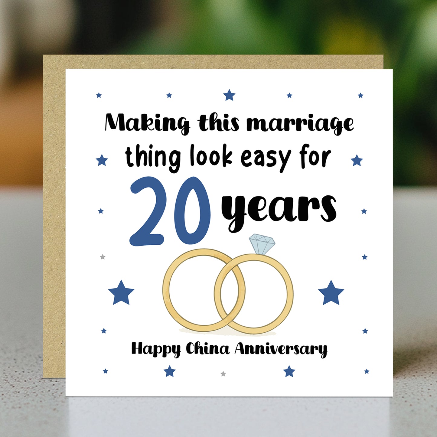 20th Wedding Anniversary Card For Husband Wife Couple