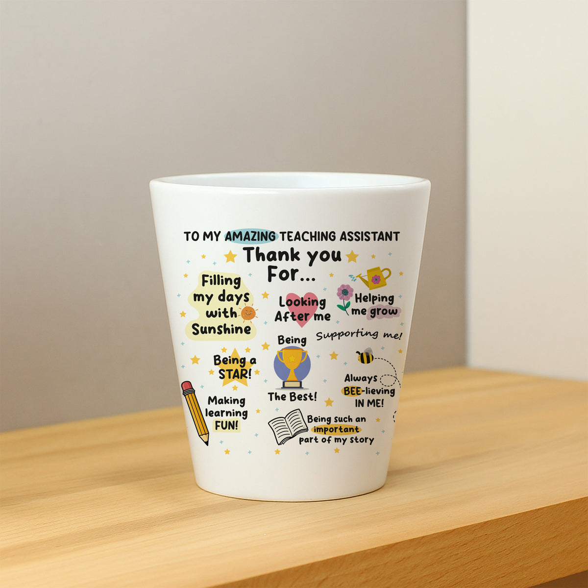 Thank You Gift For Teaching Assistant Plant Pot 10cm x 9cm