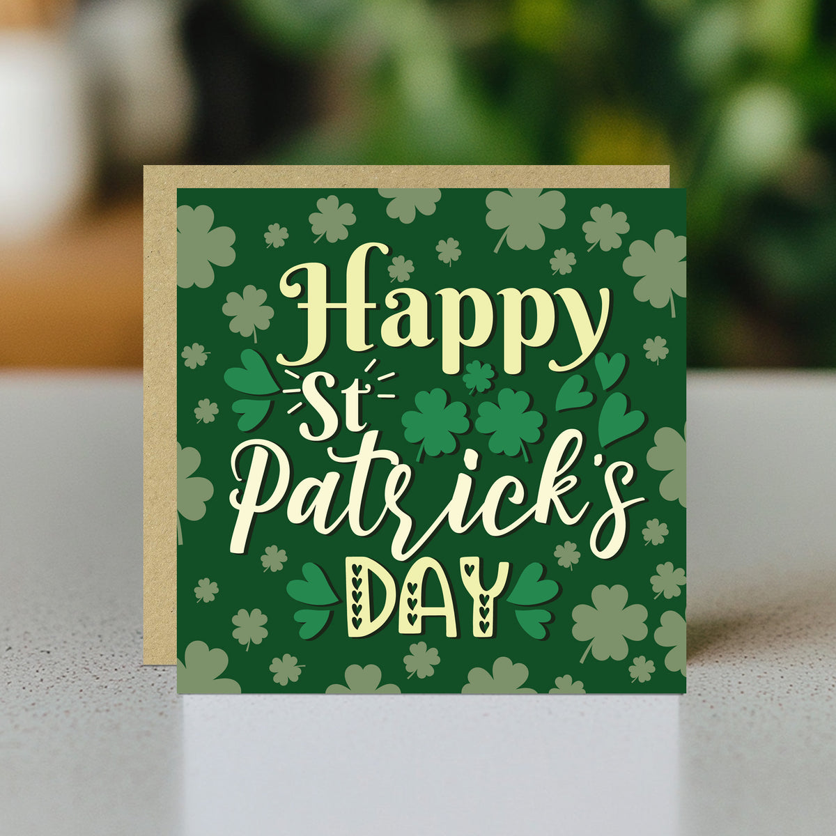 St Patricks Day Card Irish Day Cards with Shamrocks