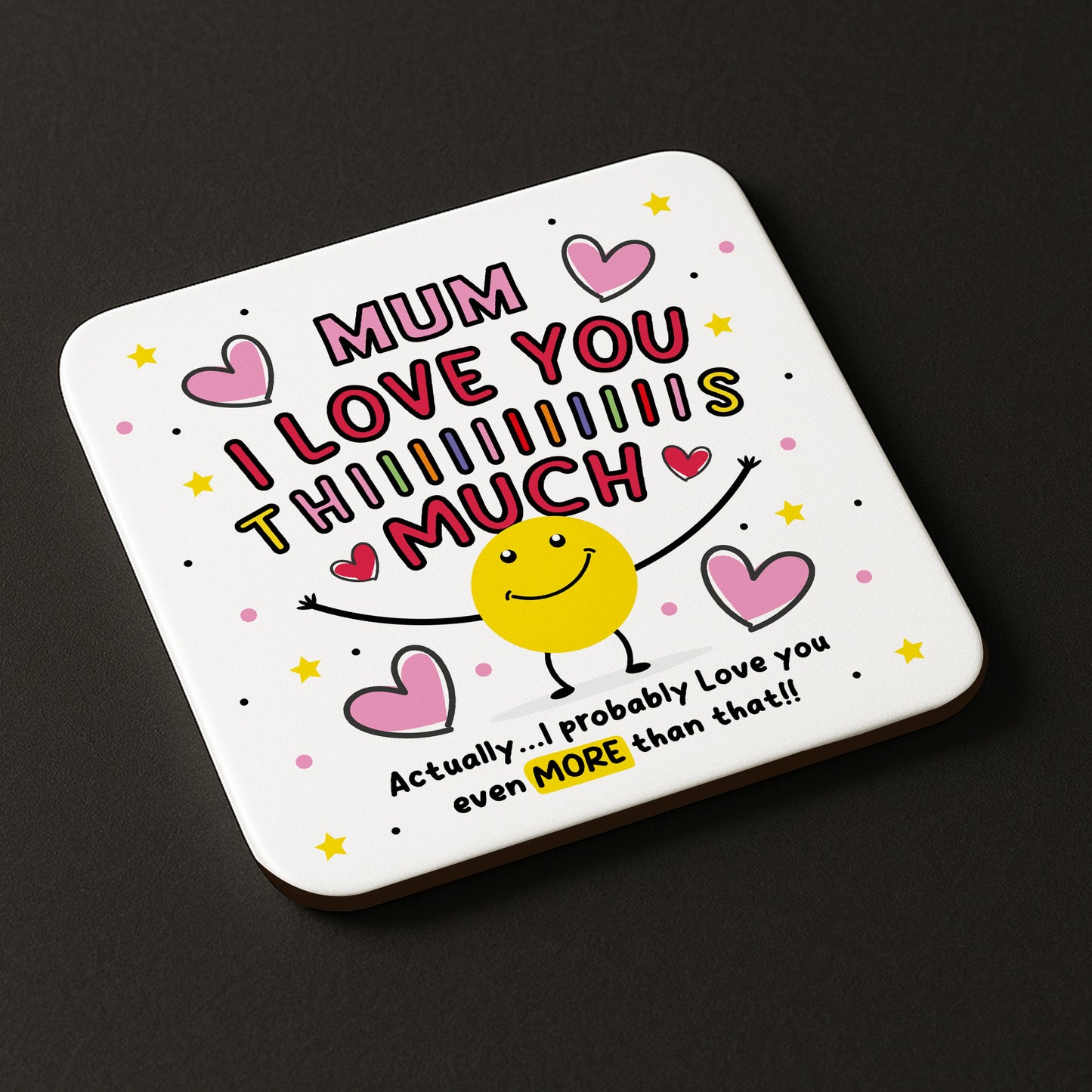 Mum Coaster I Love You This Much Mum Gift For Birthday Christmas