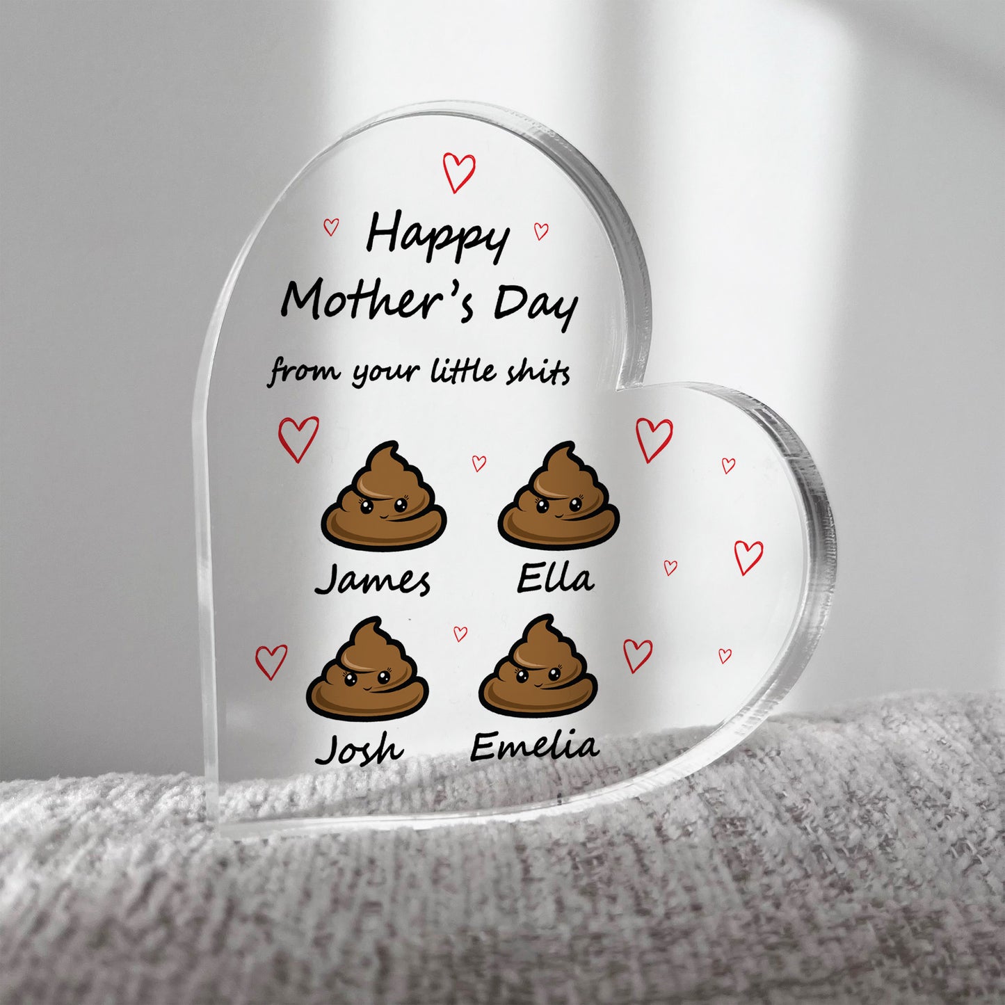 Personalised Mum Gift Mothers Day Gift Heart Plaque Funny